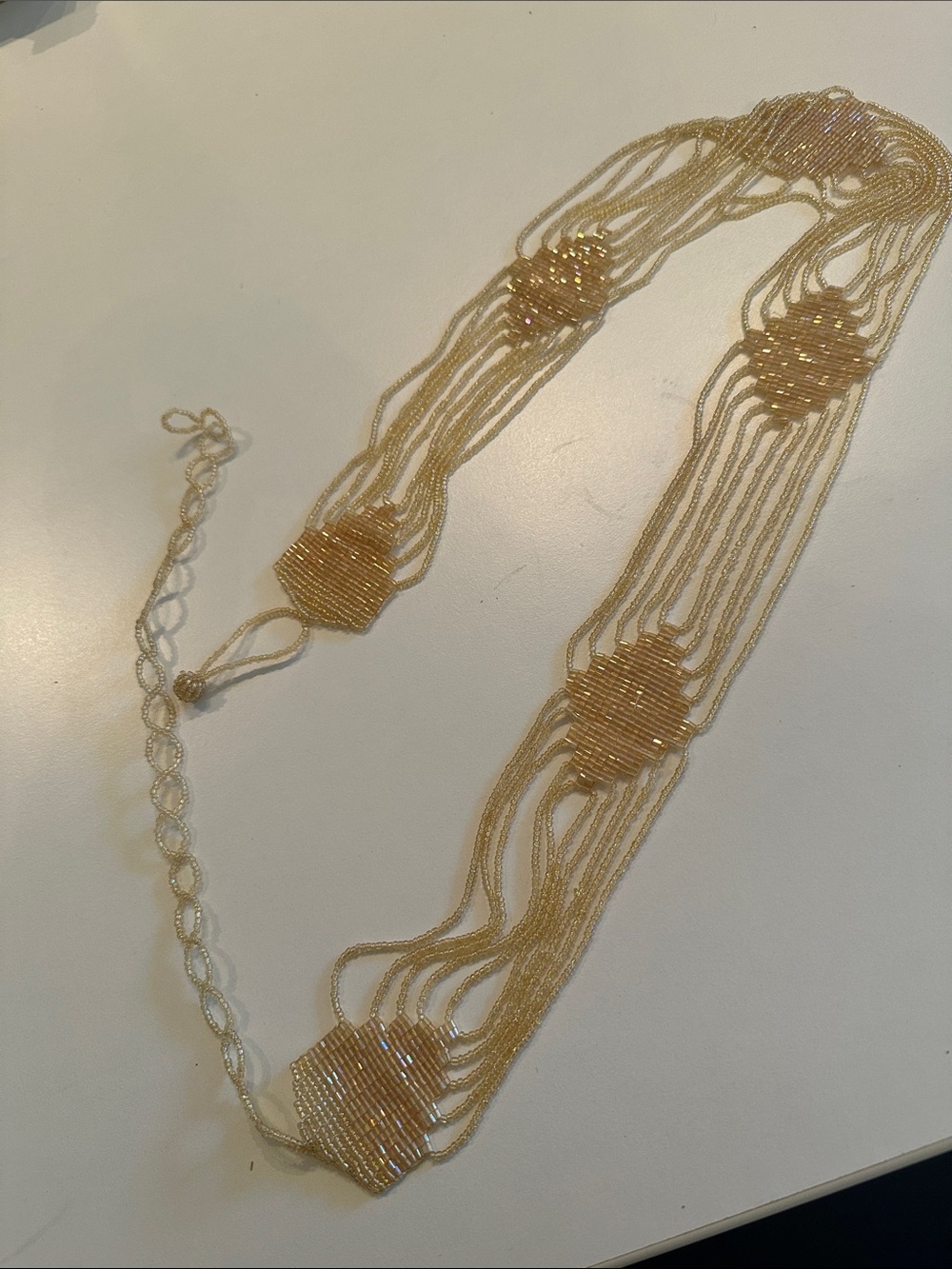 Beaded Multi-Strand yellow belt